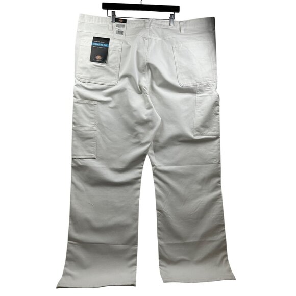 Dickies Pants Mens 48x32 Utility Work Pants White Relaxed Fit Carpenter Painter - Picture 2 of 10